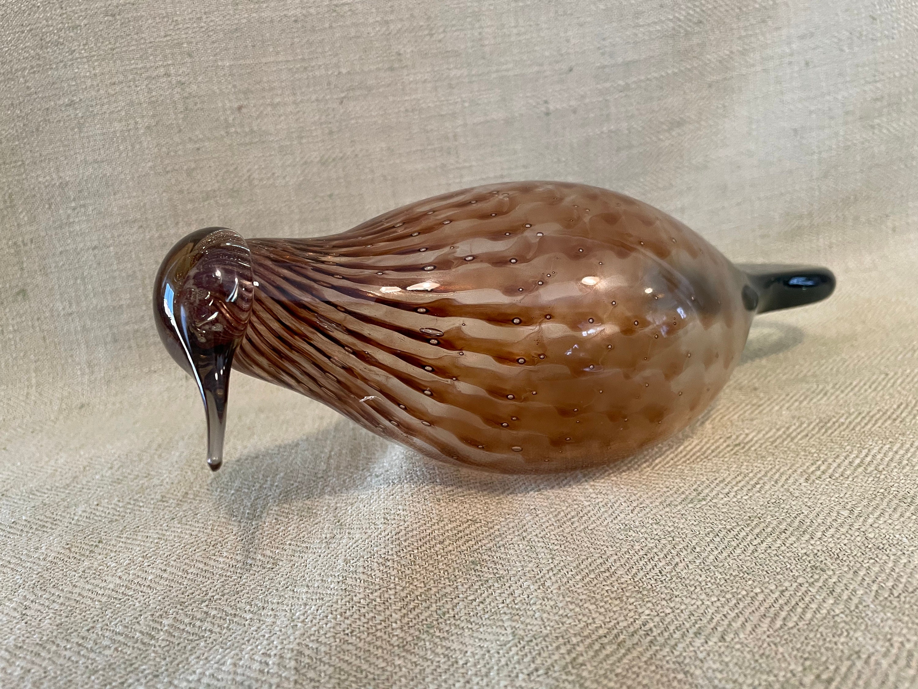 工芸品  Birds By Toikka Eurasian Wryneck Oiva Toikka for Iittala, Hand Blown Glass Bird, Eurasian Wryneck