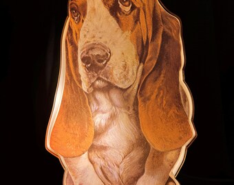 Fantastic Hush Puppies Light up Store Display Basset Hound, 1960's