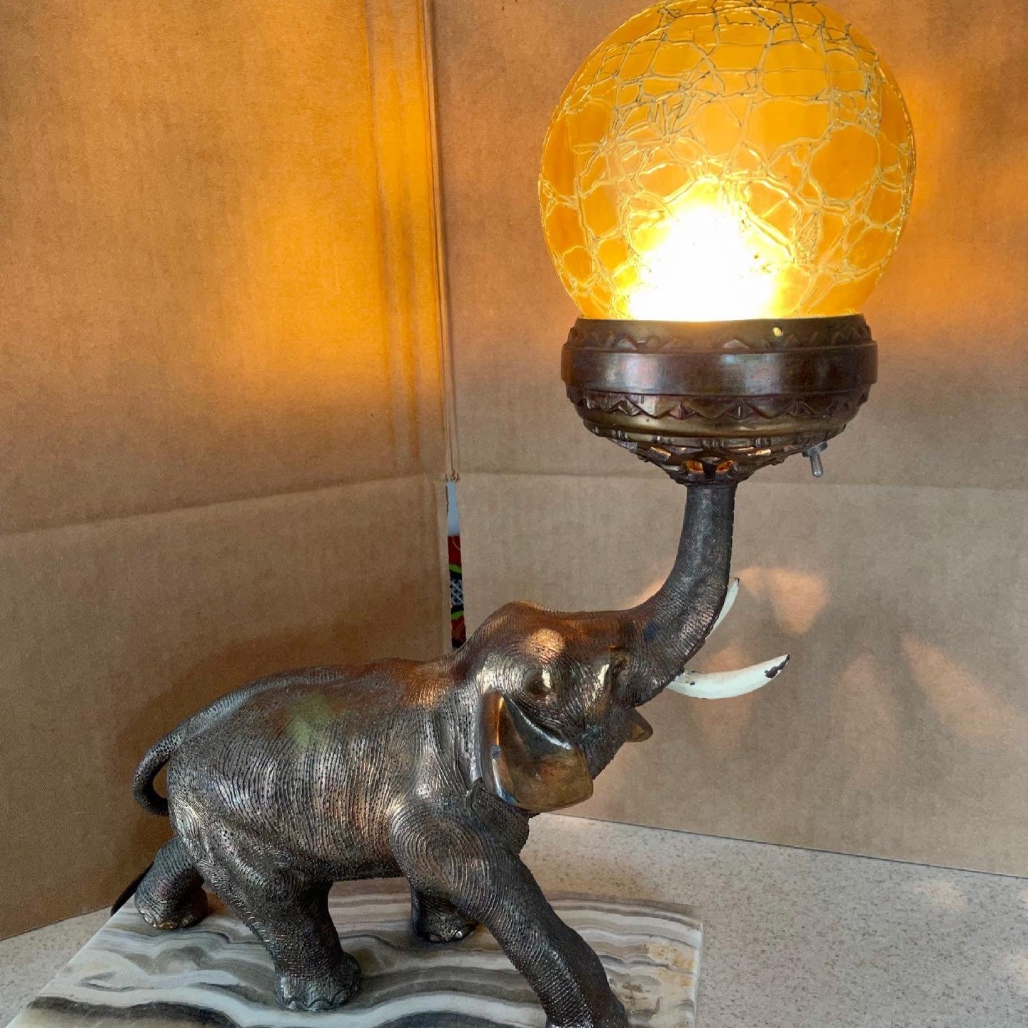 Antique Elephant Lamp Etsy
