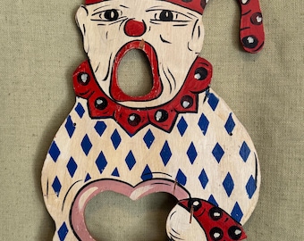 Vintage 50’s Folk Art Carnival Game Clown