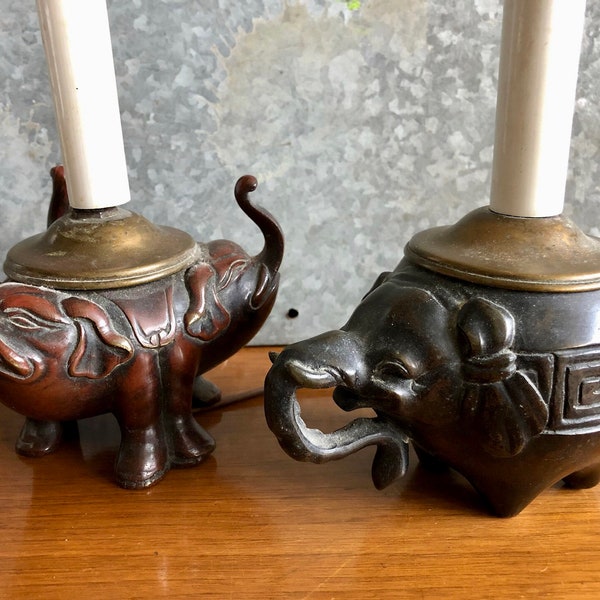 Bronze Elephant Lamp Etsy