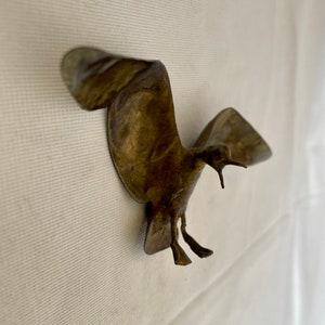 Unusual Small Bronze Seagull, Miniature