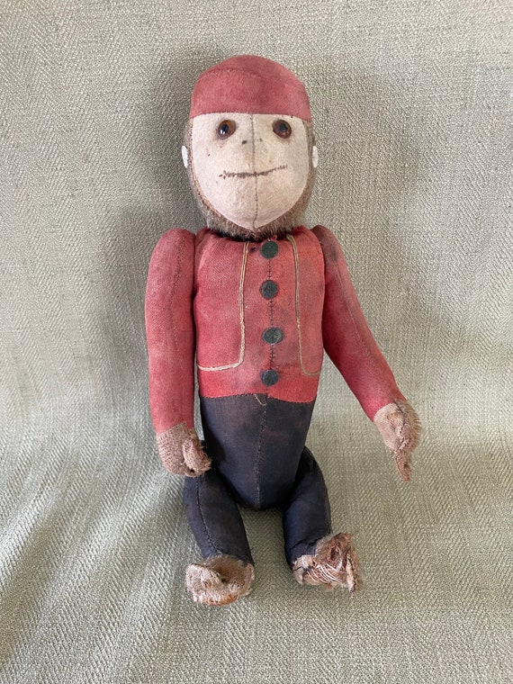 Well Loved Antique Schuco Yes No Bellhop Monkey