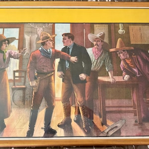 1920’s Silent Movie Western Promo Poster in Frame