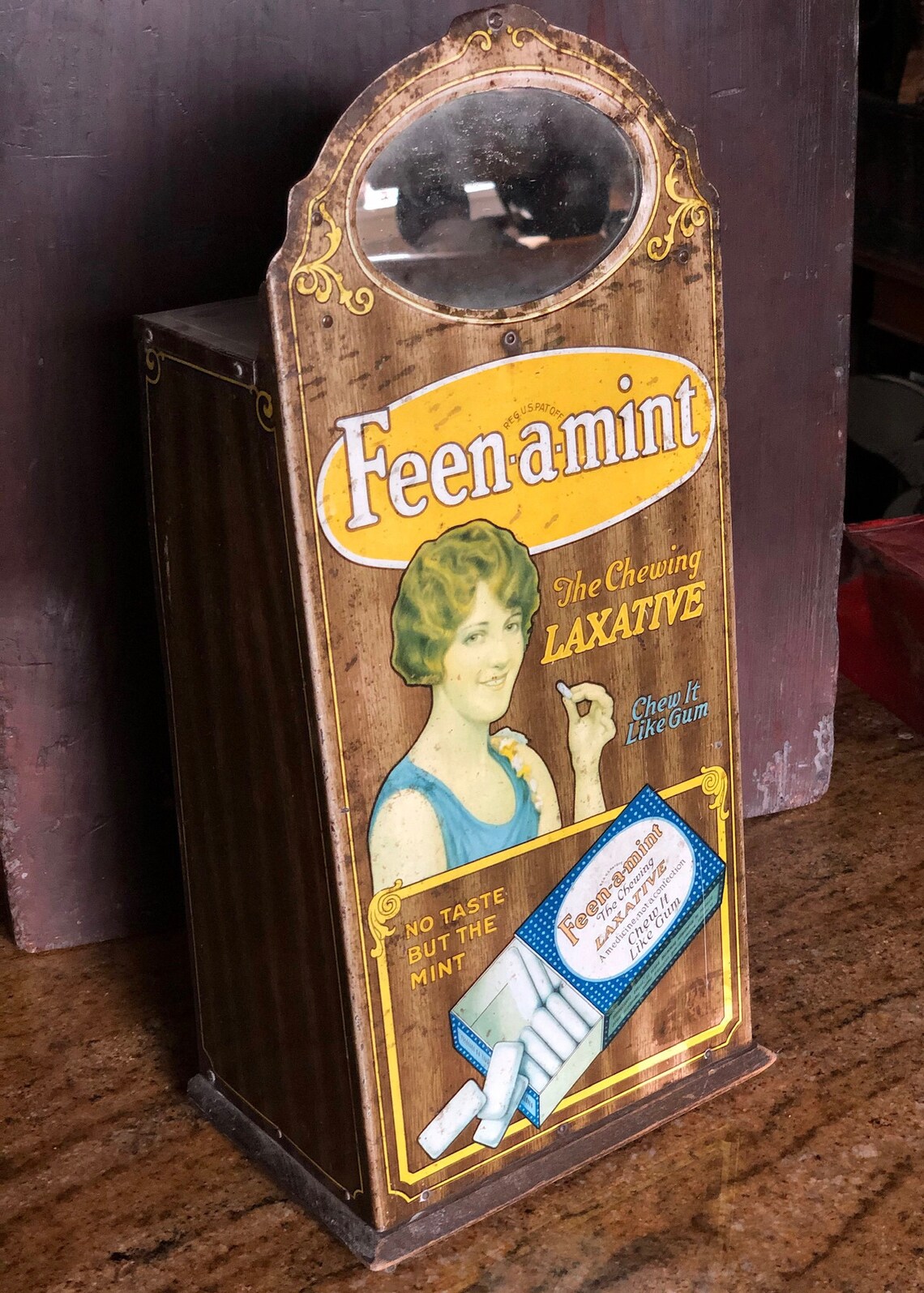 1920s Feen À Mint Laxative Gum Drug Store Counter Dispenser Etsy