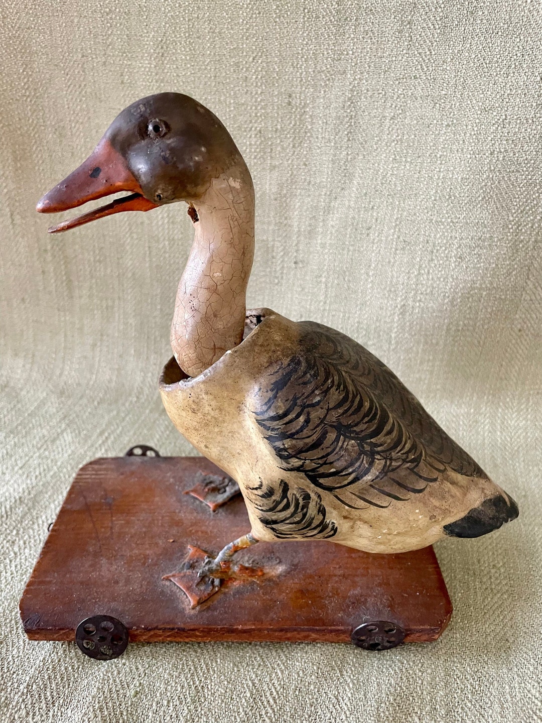 188090 German Paper Mache Nodder Goose Pull Toy With Etsy