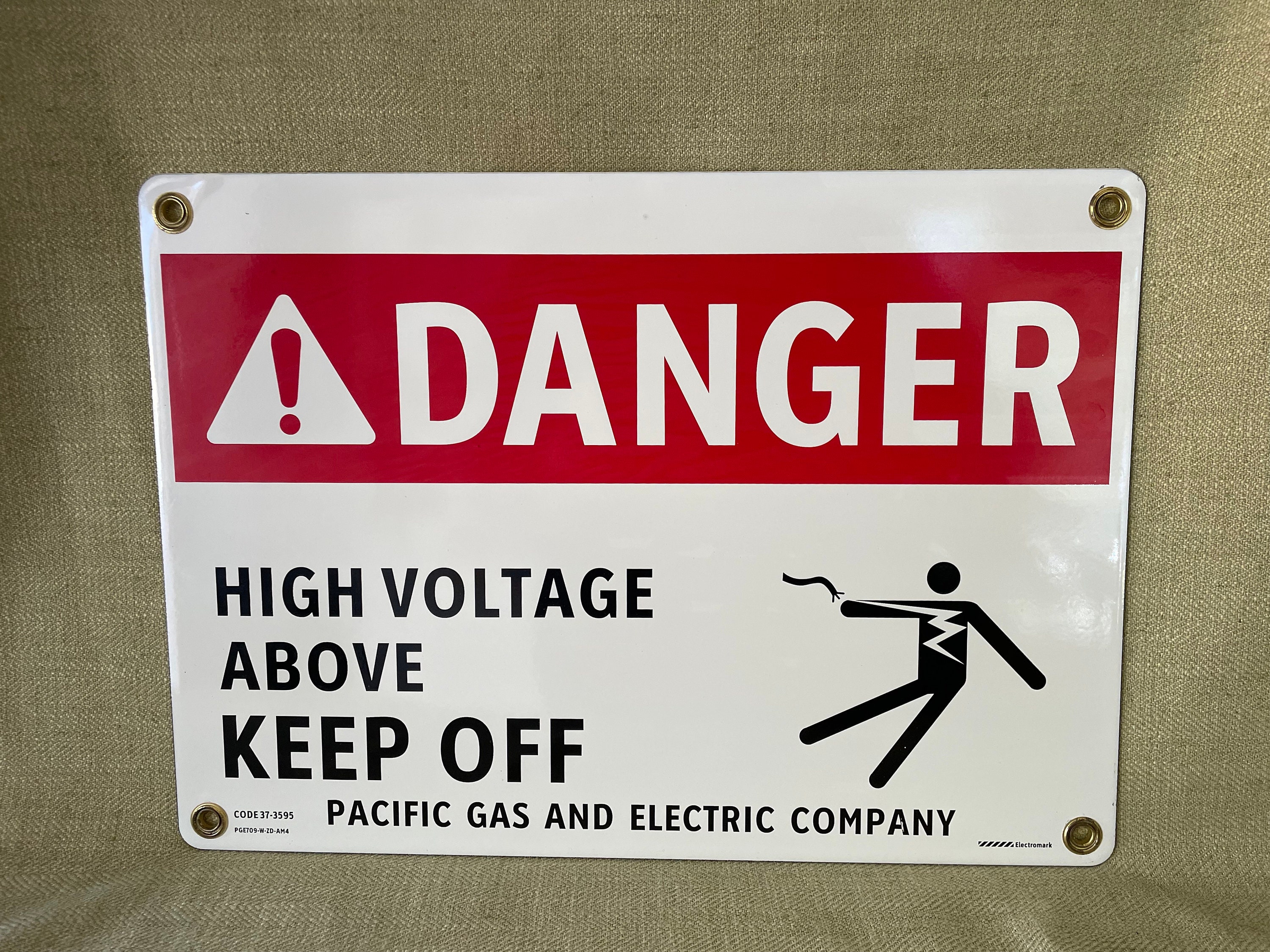 New Old Stock Porcelain Enamel Danger Sign, Double Sided - Etsy