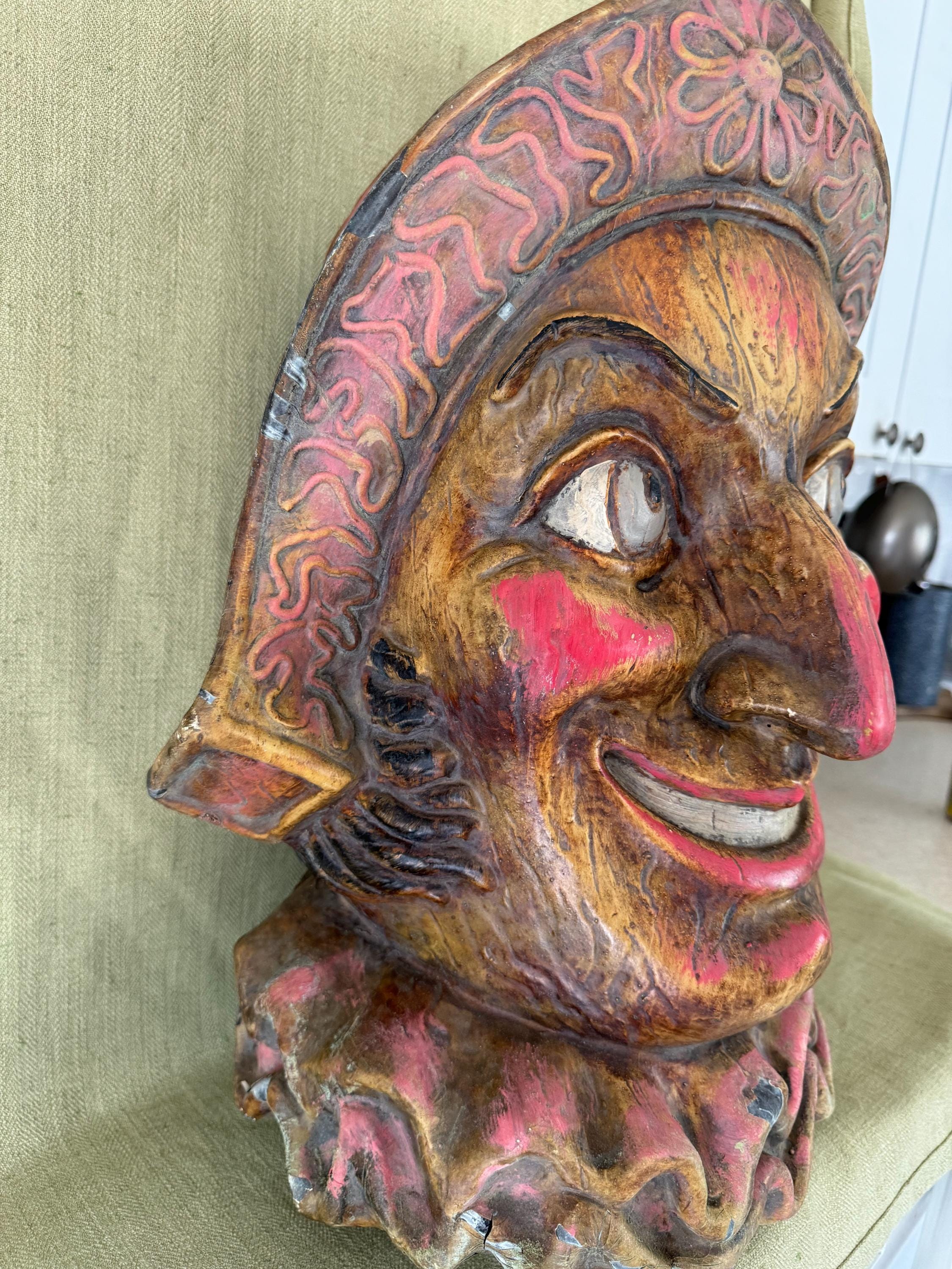 Huge Carnival Mask, Punch and Judy, Fairgroind Salvage, Creepy Clown - Etsy
