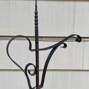 Antique Hand Wrought 19th Century Iron Lamp Stand