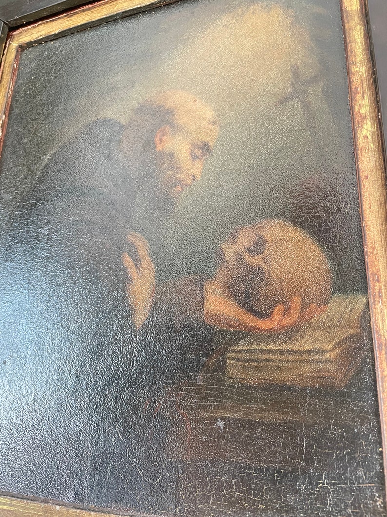 18th Century French Memento Mori Oil on Board, Monk and Skull Study - Etsy
