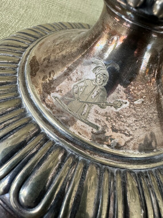 記念碑的なアンティークシルバーのキャンドルホルダー - Etsy 日本