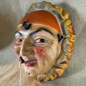 Cheeky Antique Pierrot Clown String Holder