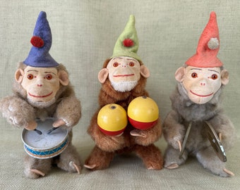 その他 WASELEY BEAR&MARCEL MONKEY The Band's All Here, 3 1950's German Max Carl Wind up
