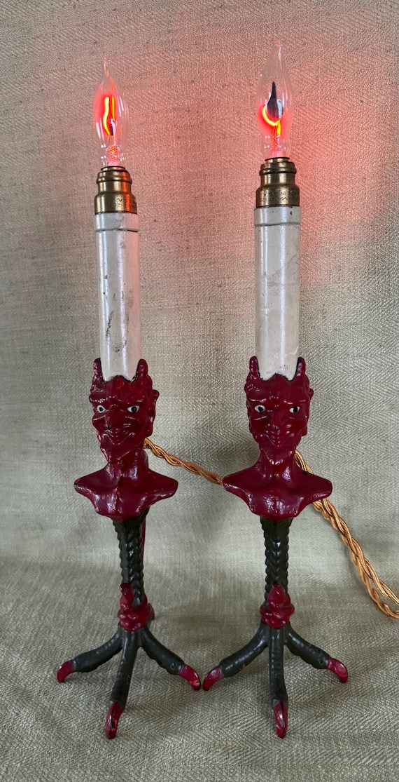 Antique Austrian Bronze Devil Candleabra, Electrified - Etsy