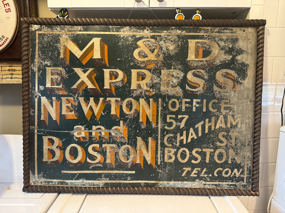 Late 1800s-1910 Original Painted Tin Boston Shipping Sign in Frame - Etsy