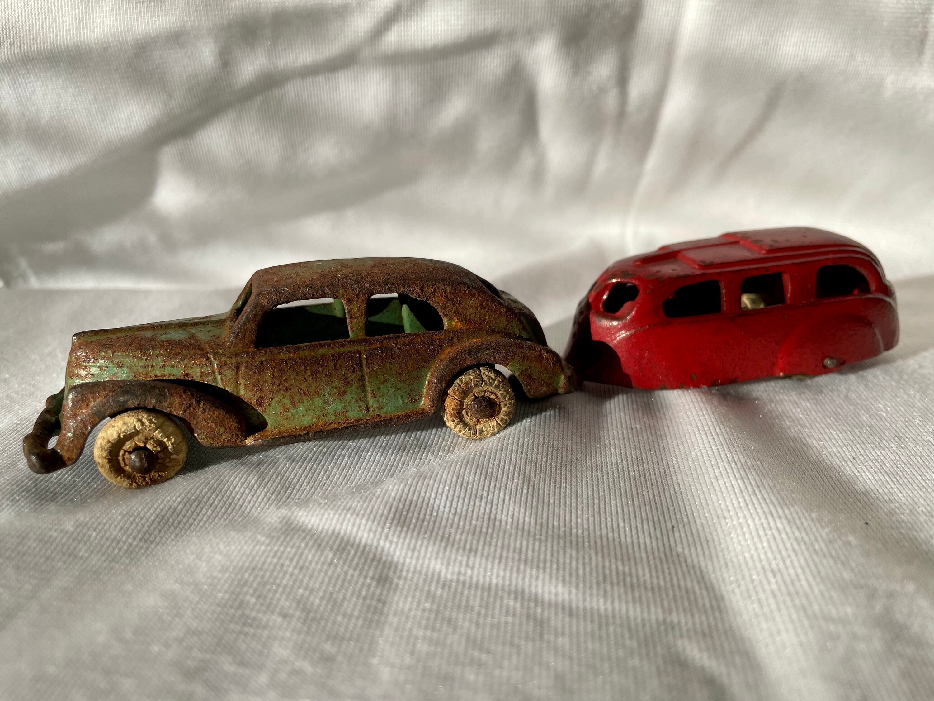 1935 Hubley Cast Iron Lincoln Zephyr and Camping Trailer - Etsy