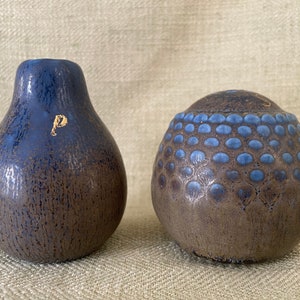 Mid Century Art Pottery Salt And Pepper Shakers designed By Wilhelm Kage for Gustavsberg Sweden