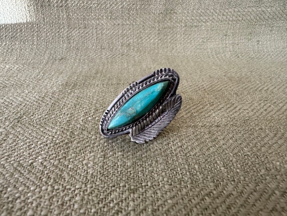 Vintage Navajo Silver and Turquoise Necklace and … - image 4