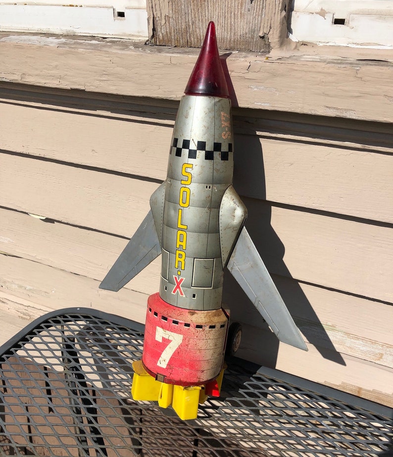 Space Race. vintage Tin Toy Japan Rocket Ship Toy As Found | Etsy