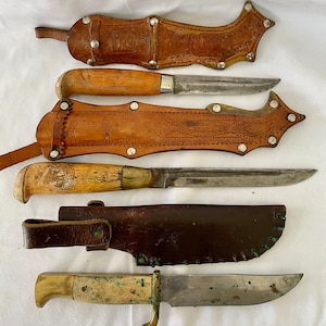 2 Antique Swedish Mora Knives plus 1 German Hunting Knife