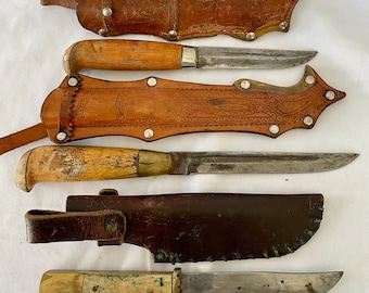 2 Antique Swedish Mora Knives plus 1 German Hunting Knife