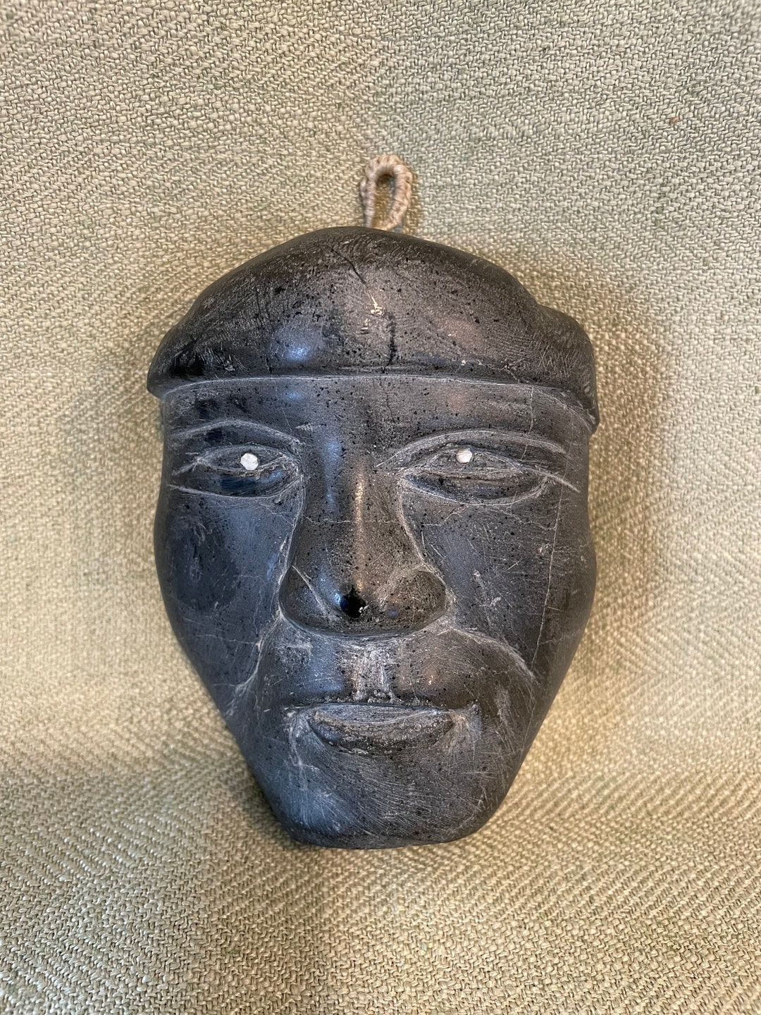 Inuit Soapstone Carved Mask Etsy