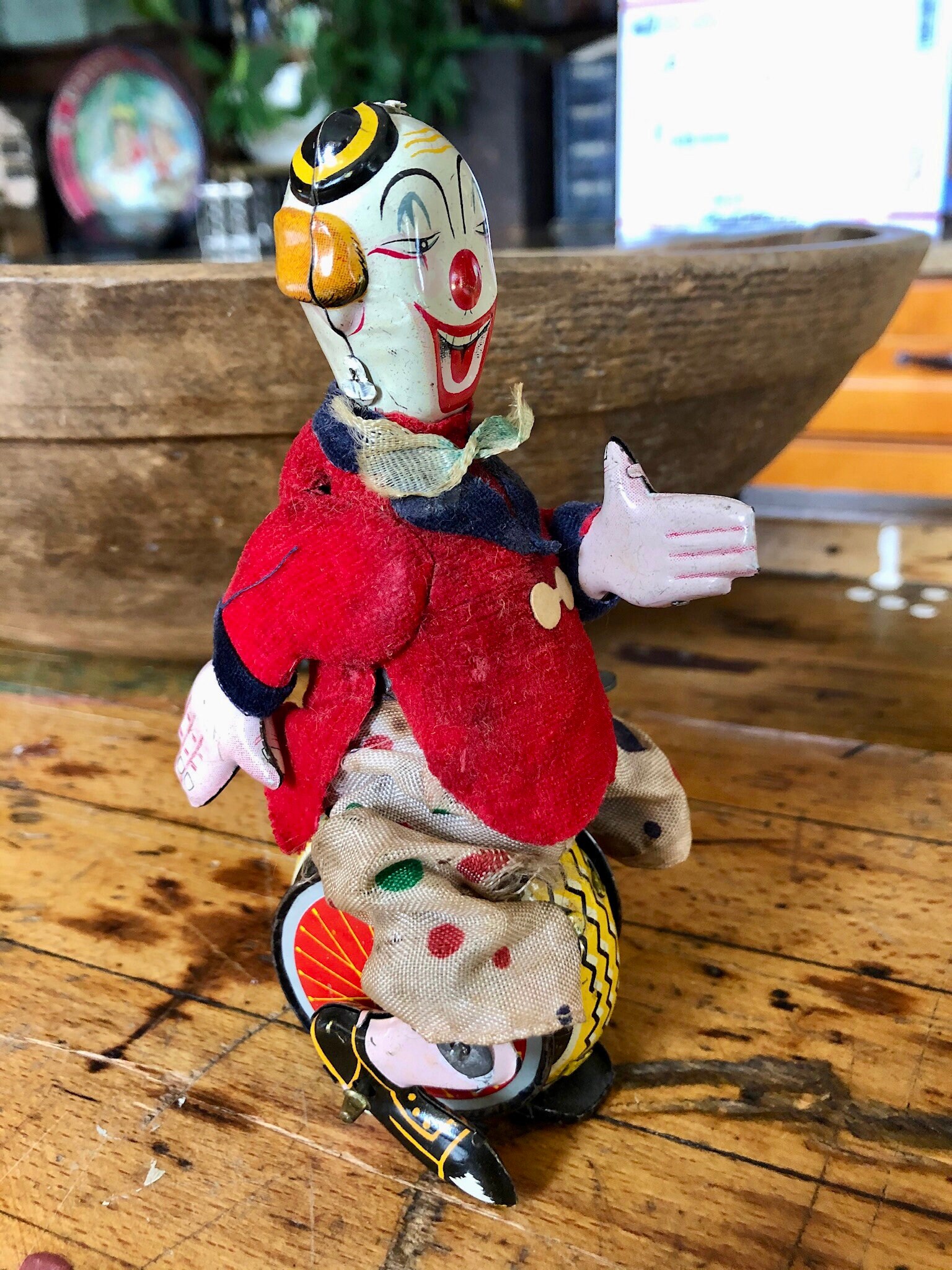 Vintage Clown on Unicycle Cragstan TPS Japan Wind Up tin toy Etsy