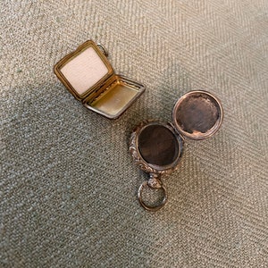 Two Victorian Gold Filled Lockets, One Memento Mori with Braided Hair