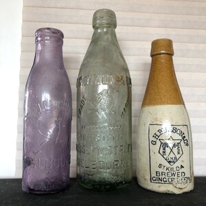 3 Antique 1850-1900 Melbourne Australian Bottles