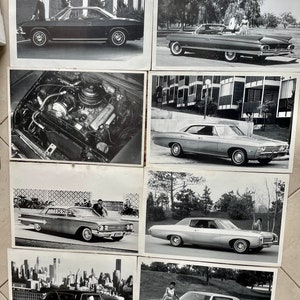 12 Vintage 1950, 60 and 70’s GM and Chevy Showroom Advertising Photos, Large Photos