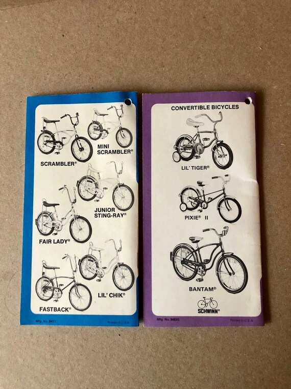 NOS 1970s Vintage Schwinn Stingray Manuals Etsy UK