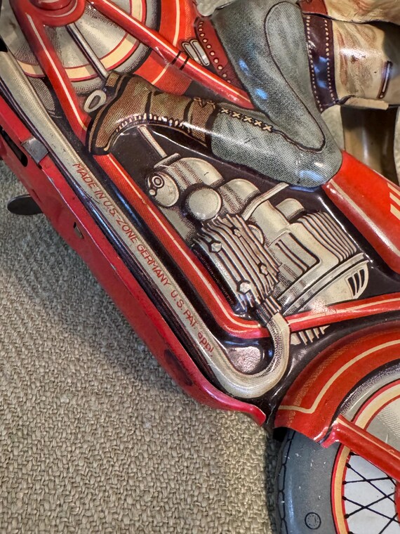 トイガン TAKu Occupied Germany Technofix GE 258 Wind up Motorcycle Tin Toy - Etsy