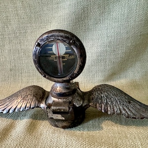 Original Boyce Midget Model Motometer Hood Ornament with Wings