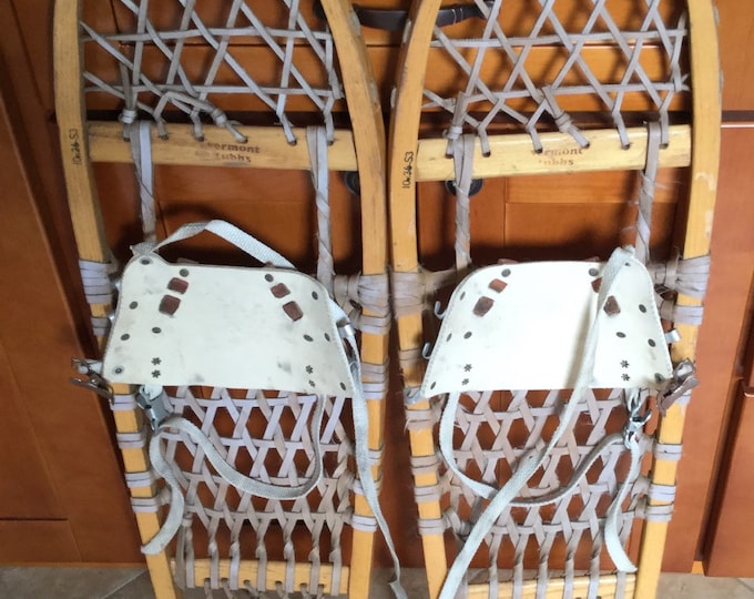 Vintage Vermont Tubbs Wood and Leather Snowshoes Etsy