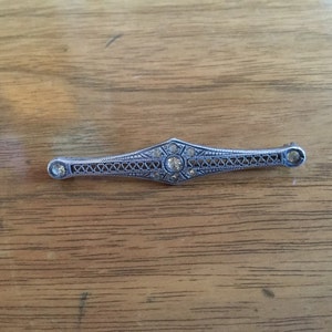 Antique Victorian Filligree Sterling Silver Bar Pin