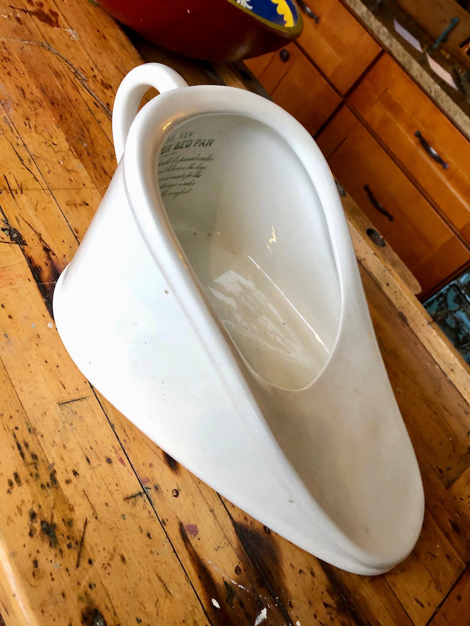 Antique Ironstone Bed Pan with Original 1900s Chemist Label Etsy