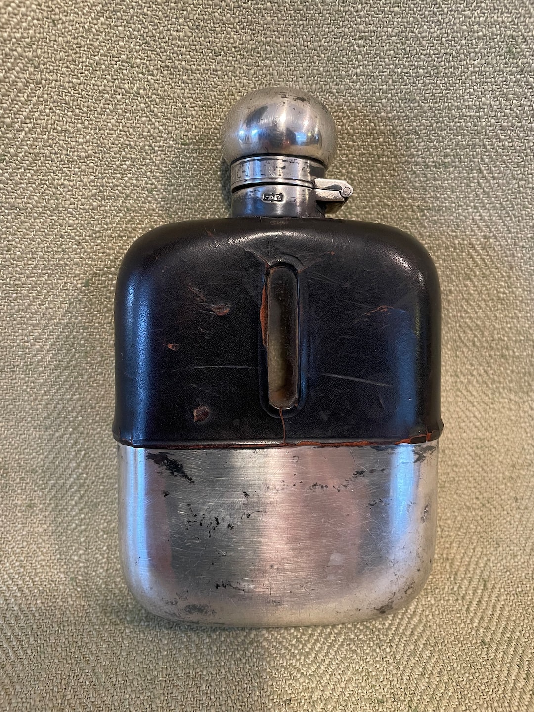 Antique James Deakin & Sons Silver Hip Flask, English Sterling