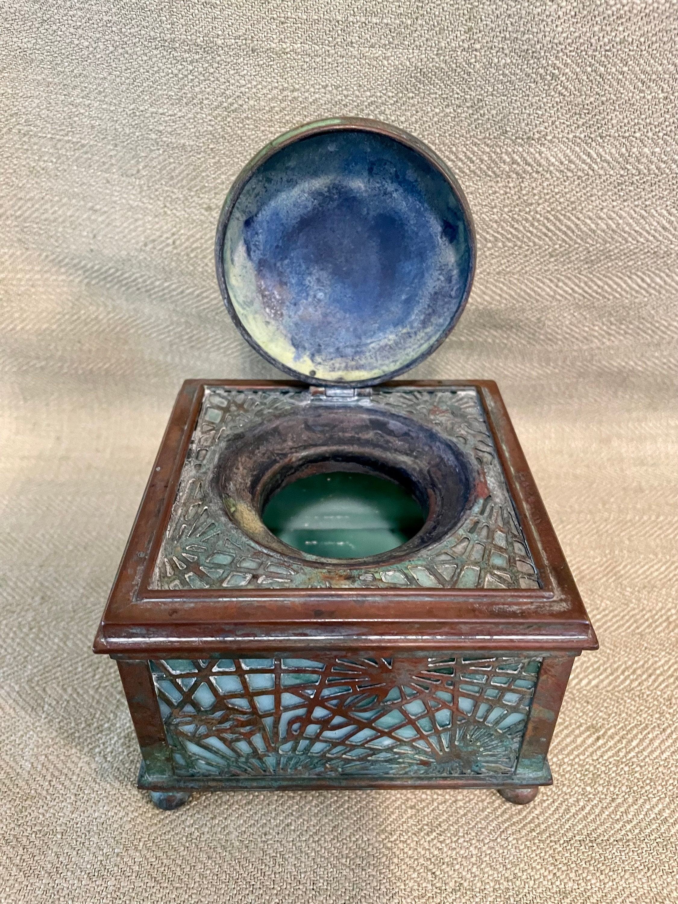 Antique Tiffany Studios Bronze Spiderweb Inkwell - Etsy