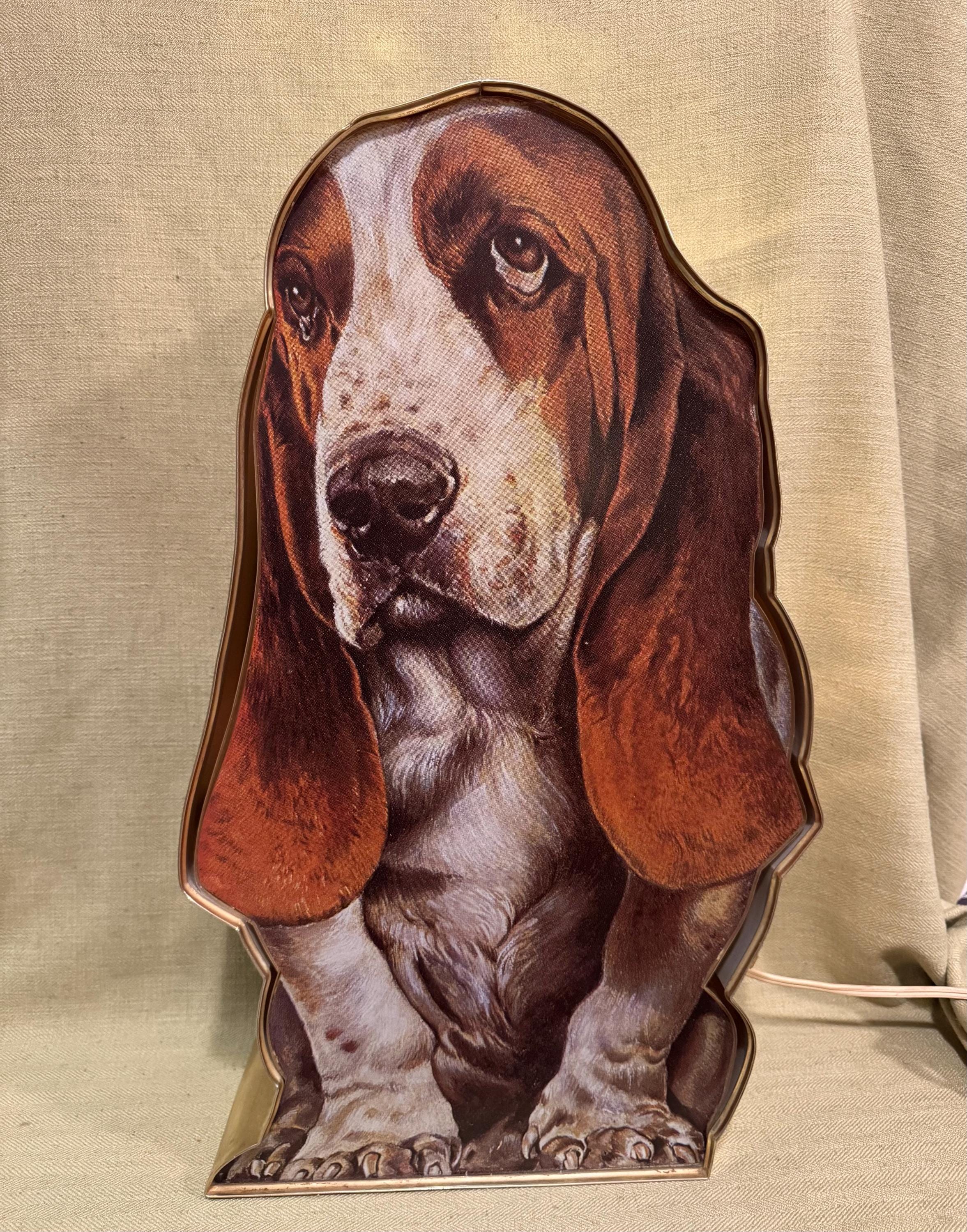 Fantastic Hush Puppies Light up Store Display Basset Hound, 1960's