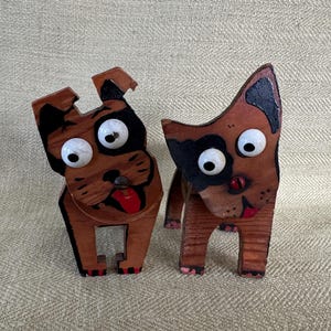 Antique 1935 Match Holder Pups, Dog face Match Holders