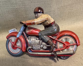 Occupied Germany Technofix GE 258 Wind up Motorcycle Tin Toy - Etsy
