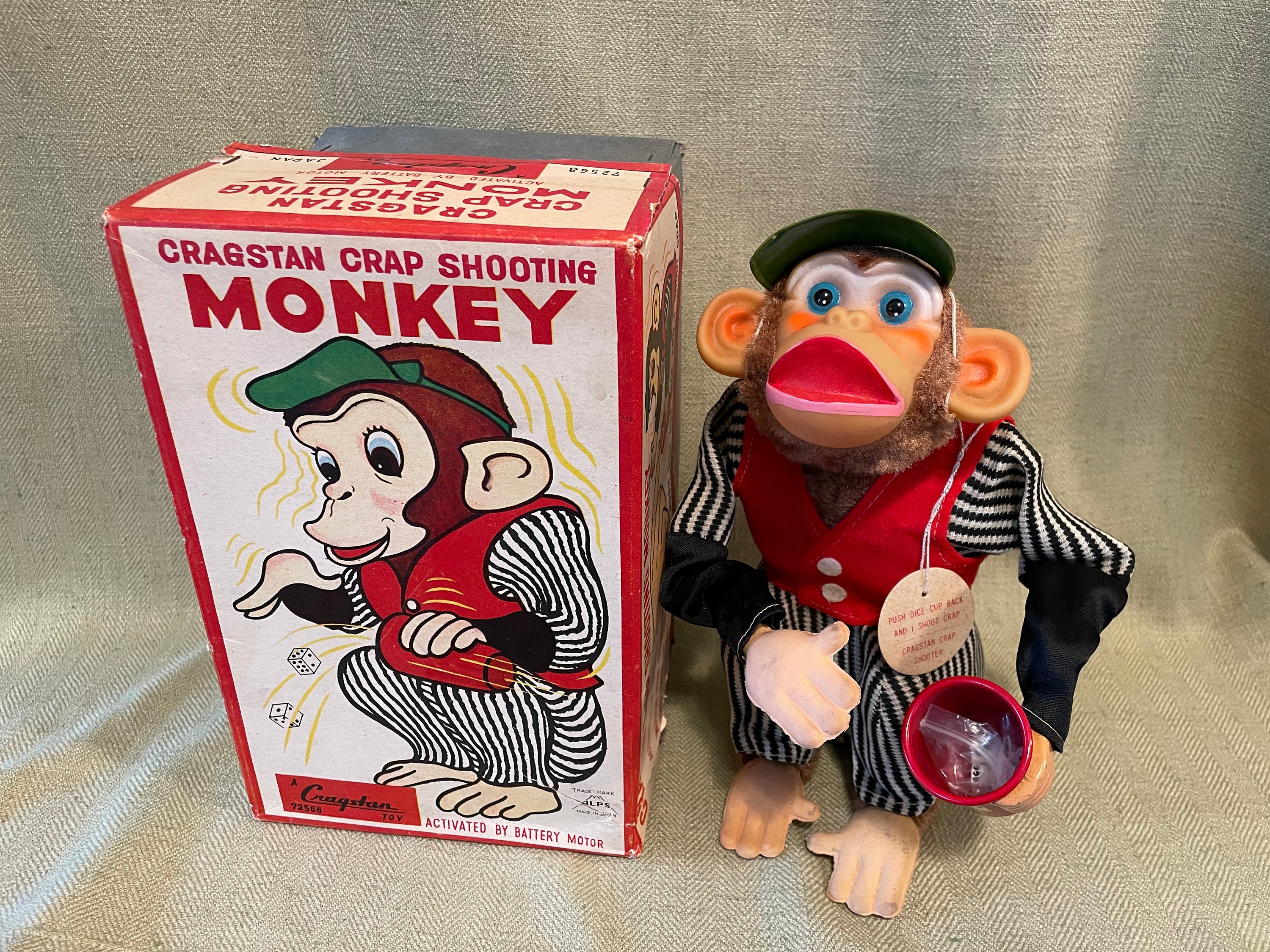 Original 1960 Cragstan Crap Shooting Monkey Toy in Box - Etsy Original 1960 Cragstan Crap Shooting Monkey Toy in Box - Etsy