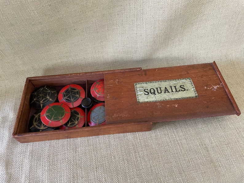 Squails Col Antique Squails Game Box and Pieces - Etsy