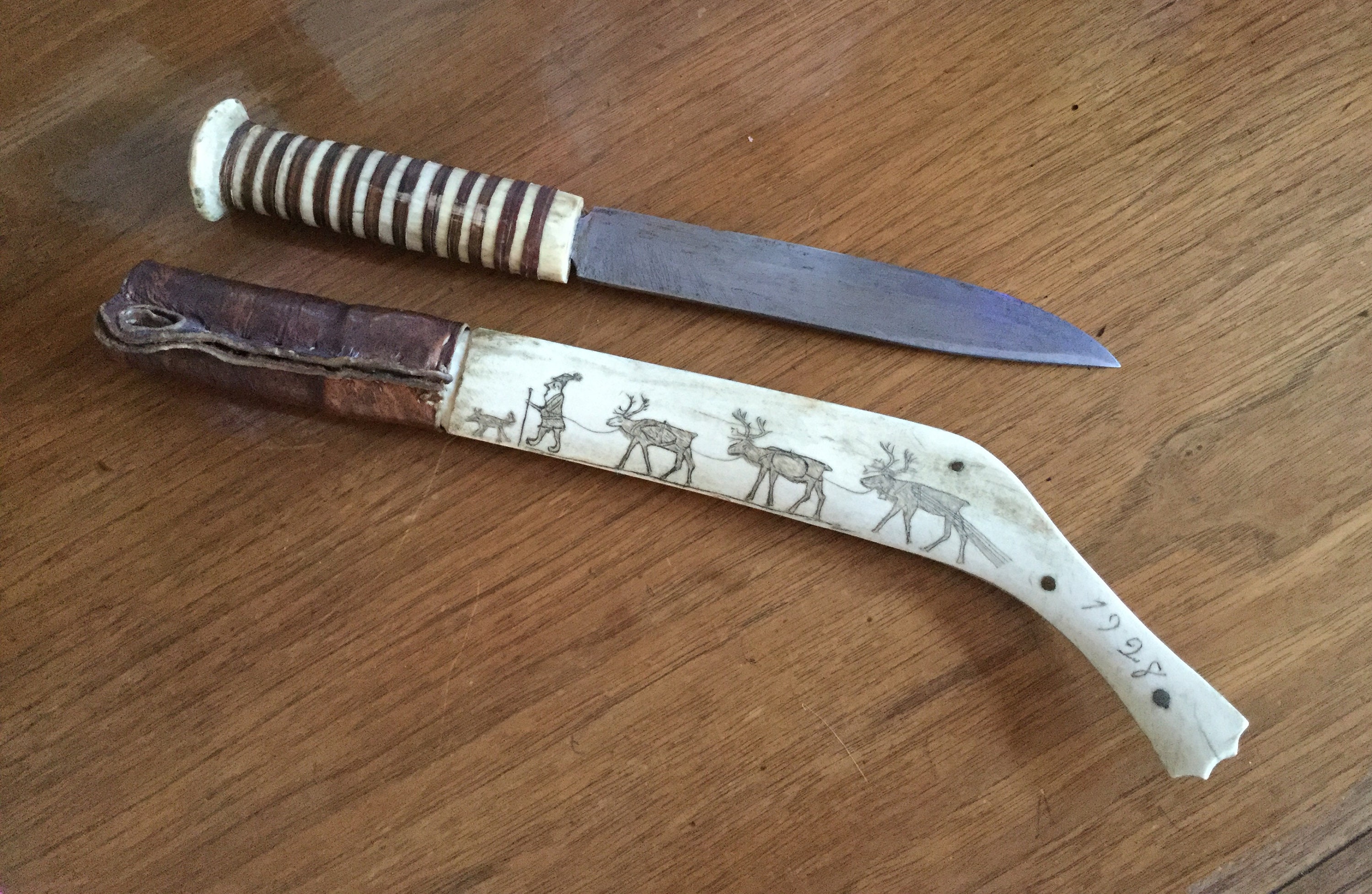 1928 Swedish Sami Lapland Handmade Knife And Sheath Reindeer Etsy
