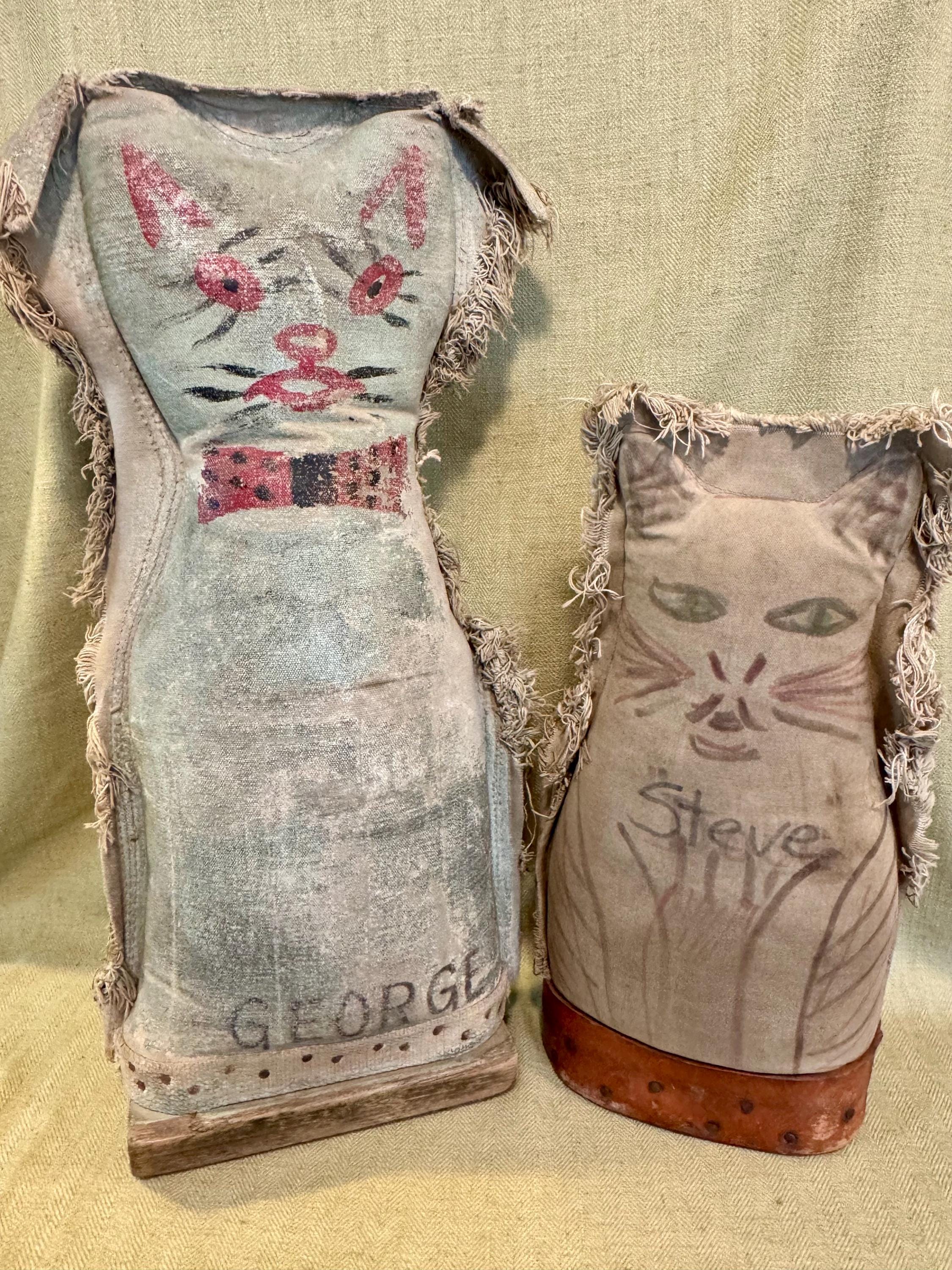 George and Steve, 1950's Carnival Knockdown Cats, 22” and 16” - Etsy