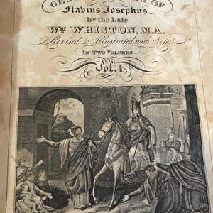 1829 works of Flavius Josephus, books of Jewish Antiquites, leather bound
