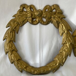 Large 19th Century Gilded Iron Ormolu Architectural Wreaths, pair image 2