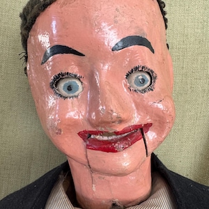 Early 19th Century Professional Ventriloquist Dummy, Fully Functional all hand built
