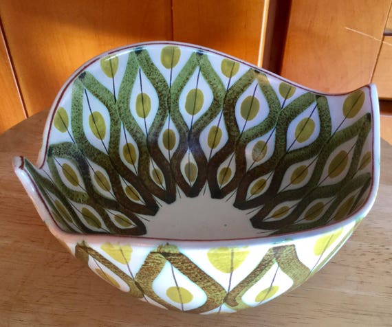 Rare Stig Lindberg Gustavsberg Faience Art Pottery Bowl, Mid