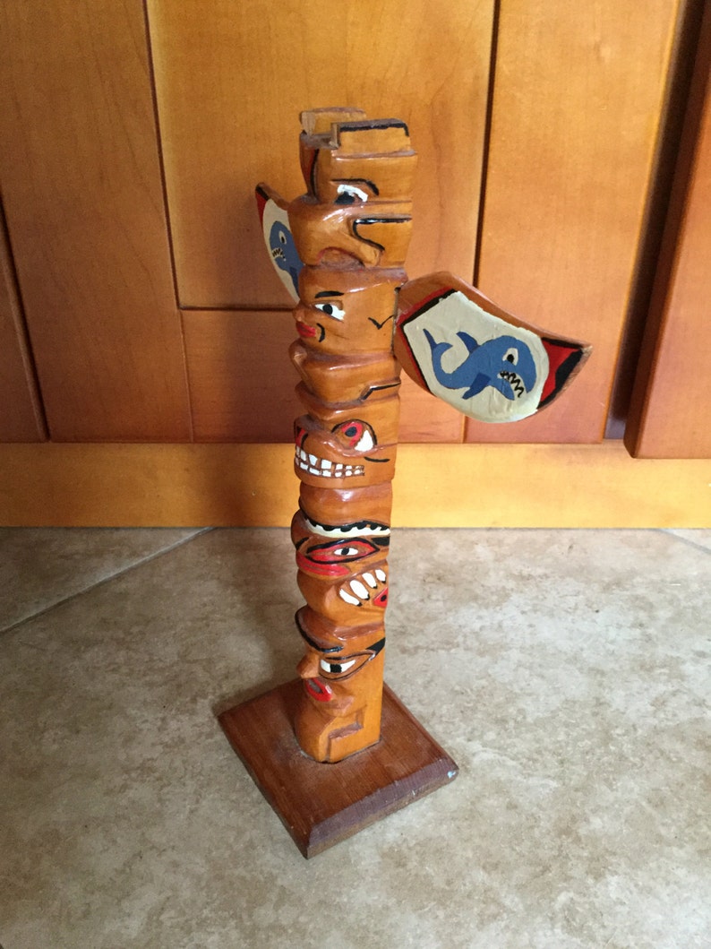 Vintage Native Pacific NW 6 Figure Totem Pole Eagle Bear | Etsy